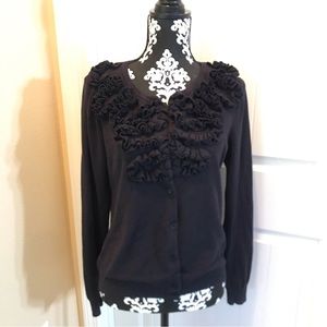 Navy Blue Ruffled Sweater